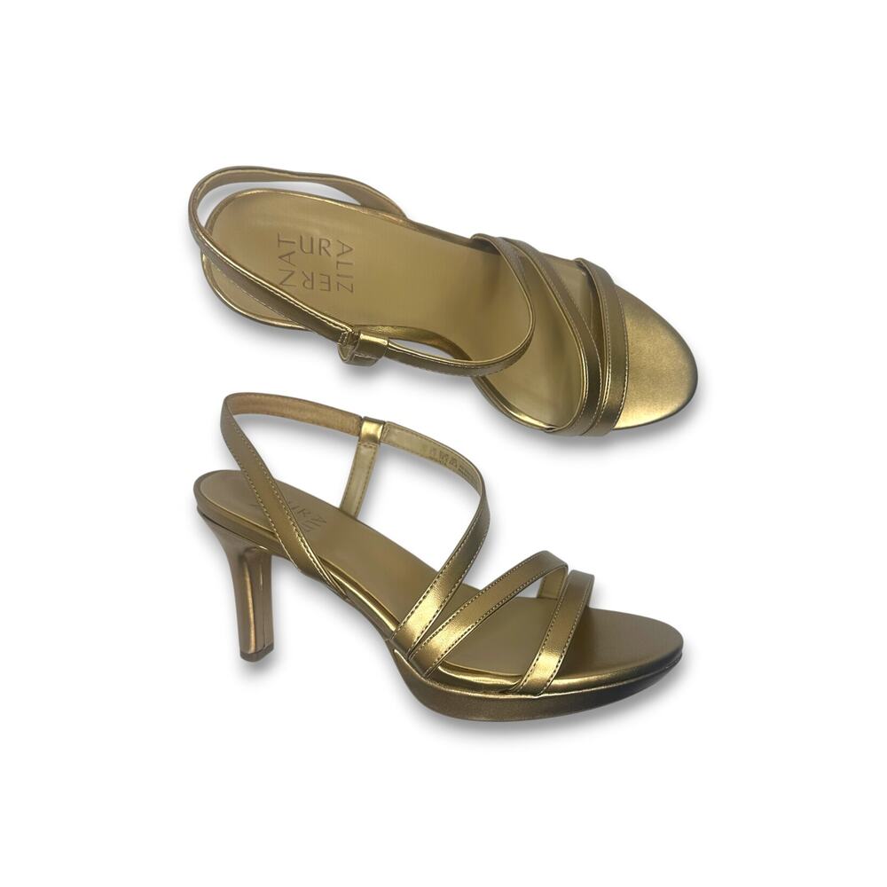 Naturalizer New Women's Brenta Strappy Dress Sandals Size 8 Wide Bronze Pearl